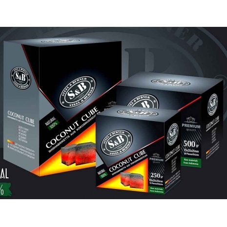 Уголь для кальяна S&B (12 кубиков 25*25*25 мм)0